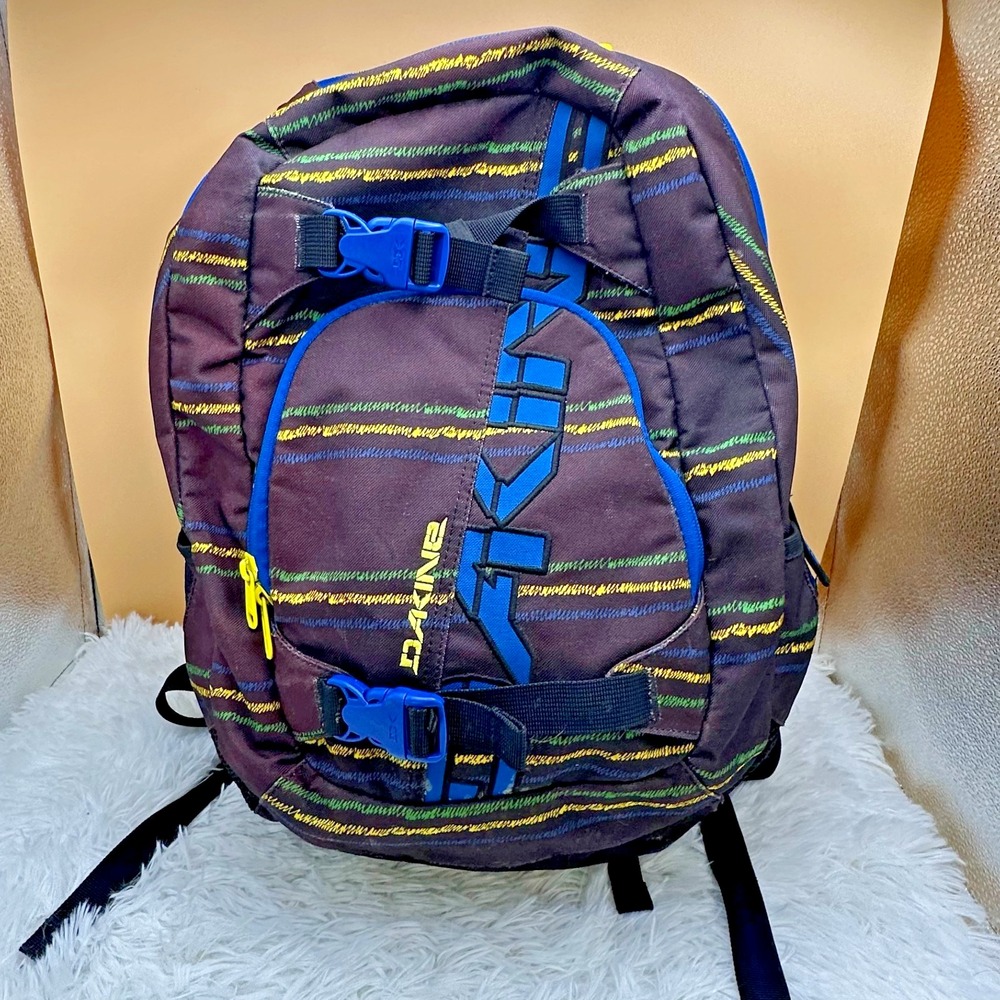 Dakine Explorer 26L Backpack Black Blue Stripe Skateboard Laptop Bag 8130030